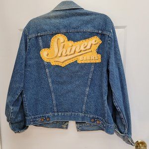 Vintage Rustler Jean Jacket Custom Made Stitched Shirt Shiner Beer